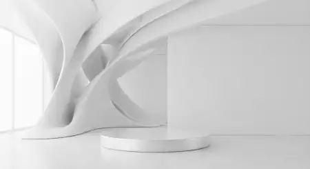 Plain White Background With 3d Curved Surface - Free Backgr Download