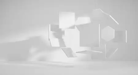 Plain White Background With 3d Geometric Shapes - Free Backgr Download