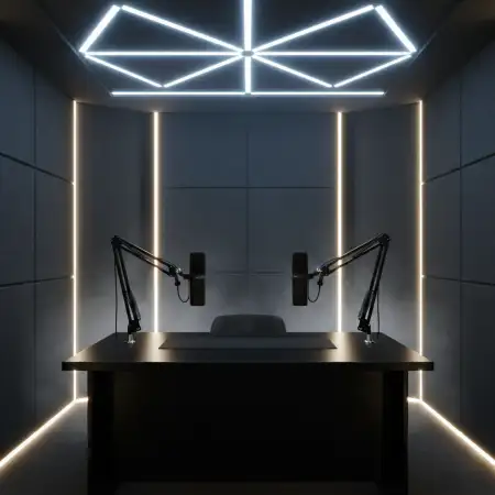 Podcast Studio Background Aesthetic Room Design - Free Podcast Studio Background Download