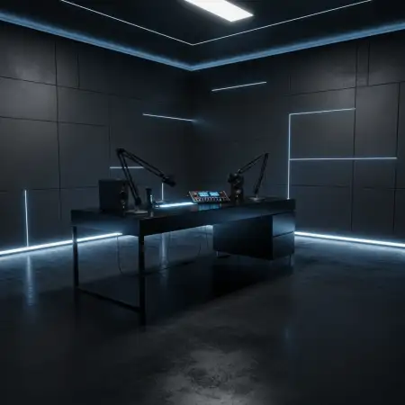 Podcast Studio Background For Gaming Podcast - Free Podcast Studio Background Download