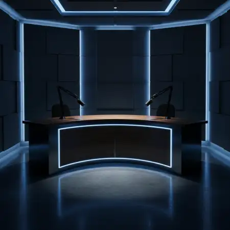 Podcast Studio Background Studio Interior Mockup - Free Podcast Studio Background Download