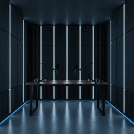 Podcast Studio Background With Sound Booth - Free Podcast Studio Background Download