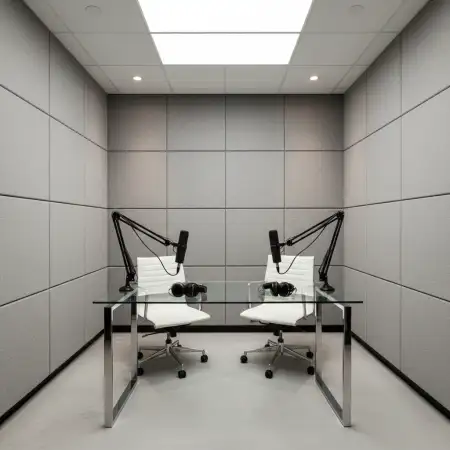 Podcast Studio Background With Soundproof Panels - Free Podcast Studio Background Download