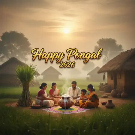 Free Pongal Wishes Printable Poster 2026 Background Download