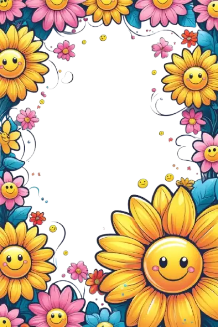 Printable Flower Png Border A4 Size - Free Related Flower Png Image