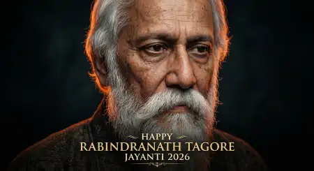 Rabindranath Tagore Jayanti 2026 Typography Poster - Free Rabindranath Tagore Jayanti Download