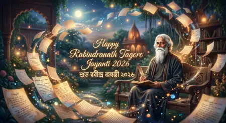 Rabindranath Tagore Jayanti 2026 Wishes Images - Free Rabindranath Tagore Jayanti Download