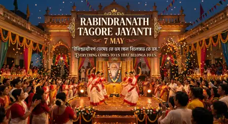 Rabindranath Tagore Jayanti Festival Greeting Images - Free Rabindranath Tagore Jayanti Download