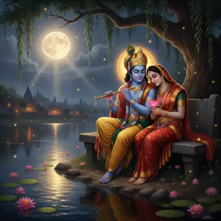 Radha Krishna Wallpapers For Bhajan Poster - Free Wallpaper Wallpaper Download