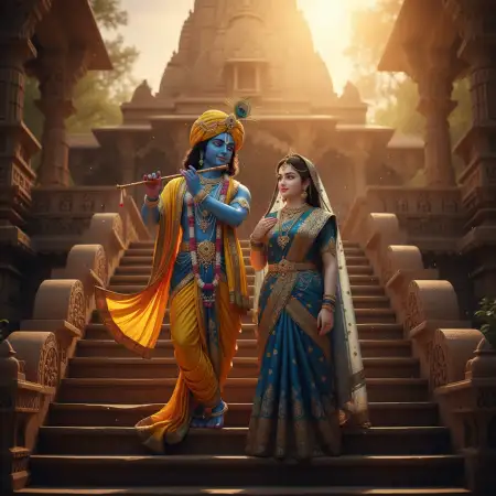 Radha Krishna Wallpapers In Traditional Style - Free Wallpaper Wallpaper Download