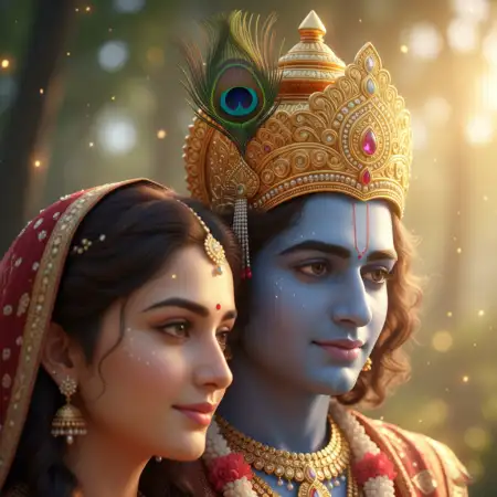 Radha Krishna Wallpapers With Glowing Effect - Free Wallpaper Wallpaper Download