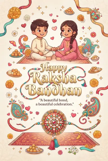 Raksha Bandhan 2026 Greetings For Brother And Sister - Free Happy Raksha Bandhan Wishes 2026 Download