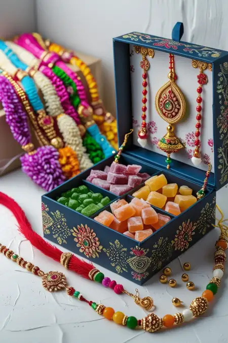 Raksha Bandhan Background With Brother Giving Gift - Free Background Download