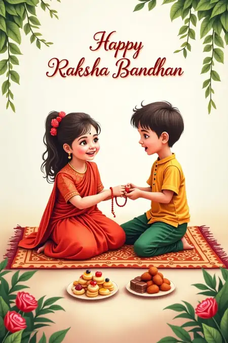 Raksha Bandhan Slogans For School Competitions - Free Happy Raksha Bandhan Wishes For Children Download