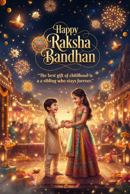 Free Raksha Bandhan Wishes For Little Sister Image Download