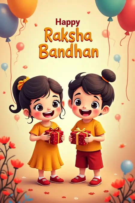Raksha Bandhan Wishes In Hindi For Kids - Free Happy Raksha Bandhan Wishes For Children Download
