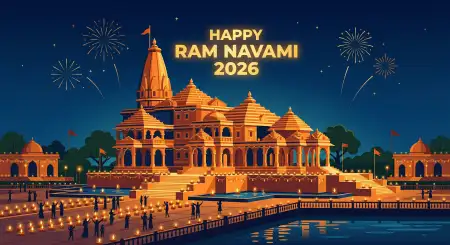ram navami 2026 short status images with ram mandir