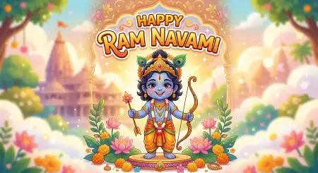 Ram Navami Whatsapp Images With Golden Text - Free Happy Ram Navami Wishes For Whatsapp Download