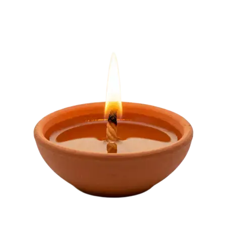 Realistic Oil Lamp Diya Png With Flame Transparent - Free Png Download