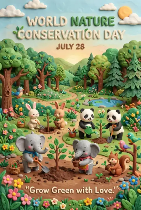 Recycle And Conserve Nature Poster - Free World Nature Conservation Day 2026 Download