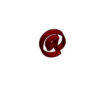 Red At The Rate (@) Symbol 3d Png Transparent Pictures
