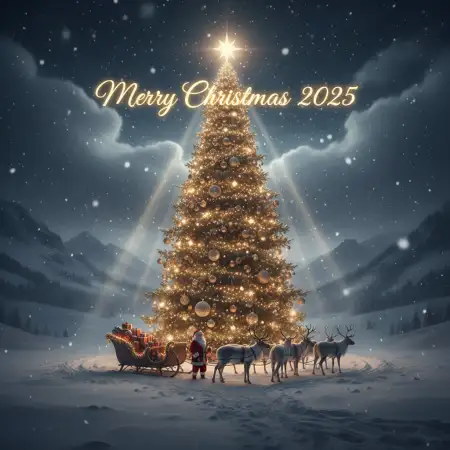 Free Religious Merry Christmas Wishes 2025 Background Download