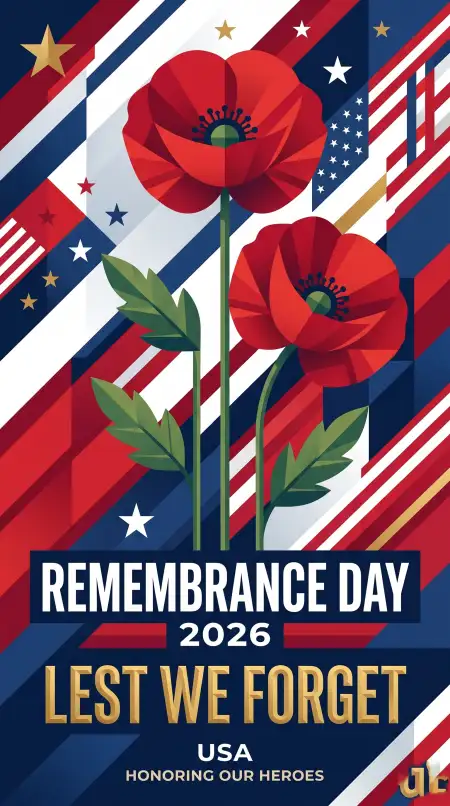Remembrance Day Usa 2026 Patriotic Vector Background - Free Remembrance Day Usa 2026 Download