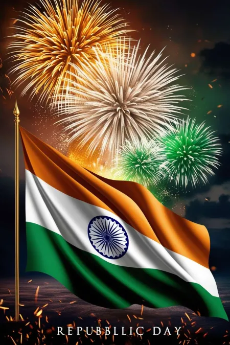 Republic Day Background With Glowing Effects - Free Background Download