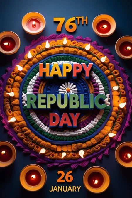 Republic Day India 2025 Facebook Post Ideas - Free Related 76th Happy Republic Day Of India 26 January Image