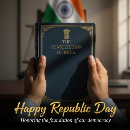 Republic Day Wishes With Constitution Of India Theme - Free Republic Day Wishes Download