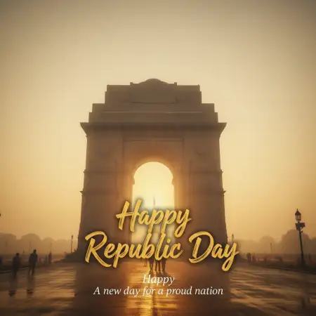 Republic Day Wishes With India Gate Background - Free Republic Day Wishes Download