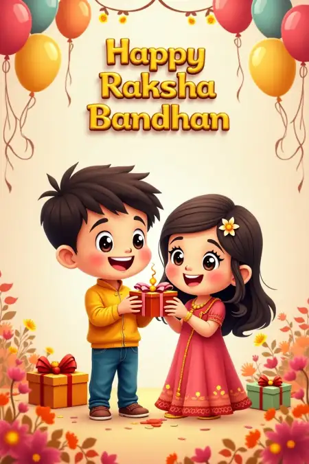 Rhyming Rakhi Poem For Little Children - Free Happy Raksha Bandhan Wishes For Children Download