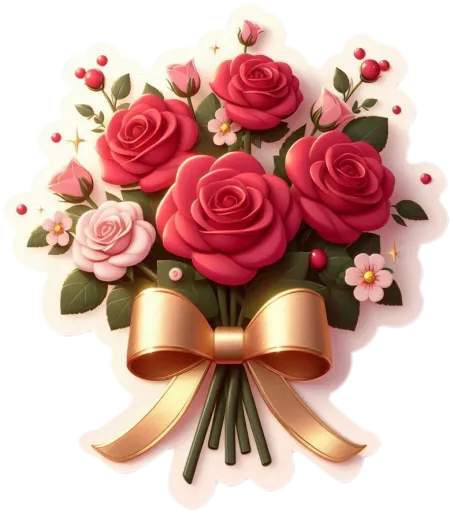 Free Romantic Flower Bouquet Png For Valentine’s Day Transparent PNG Download