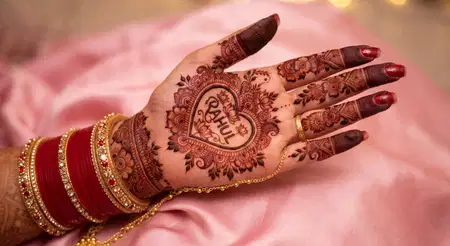 romantic karwa chauth husband name mehndi design - Karwa Chauth Mehndi Design 2026