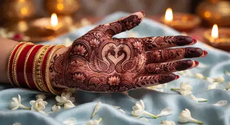 romantic karwa chauth mehndi design for wife - Karwa Chauth Mehndi Design 2026