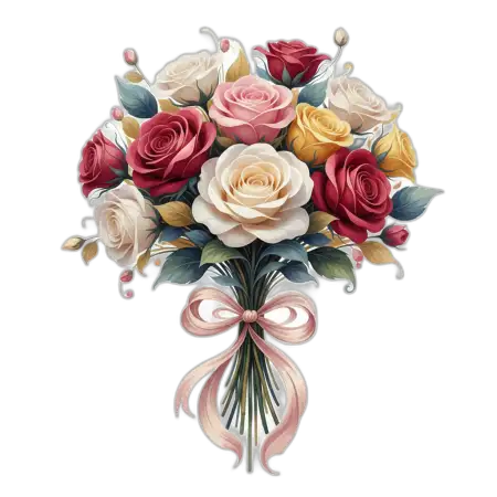 Rose Bouquet Png Decorative Element - Free Rose Bouquet Png Download