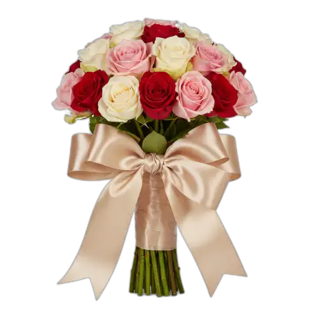 Rose Bouquet Png With Ribbon - Free Rose Bouquet Png Download