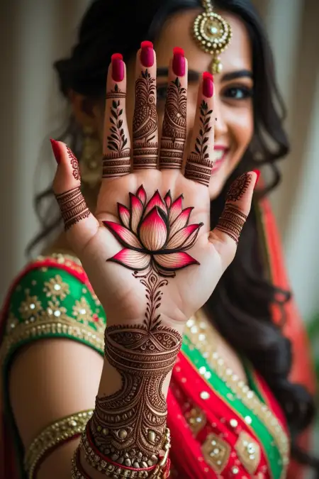 Rose Pattern Teej Mehndi Design Latest 2025 - Free Latest Teej Mehndi Design 2025 Download