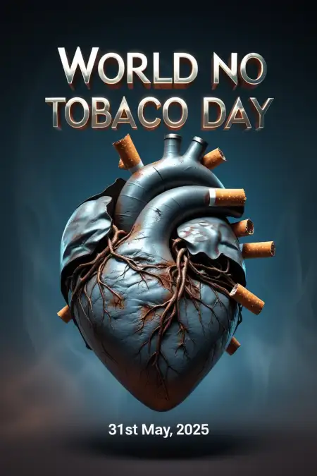 Sad Lung And Cigarette Visual Poster - Free World No Tobacco Day Download