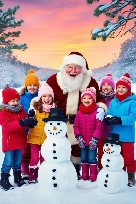 Santa Claus And Snowman Background Images For Holiday Cheers - Free Background Download