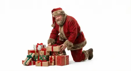 Santa Claus Giving Gifts Png Isolated - Free Png Download