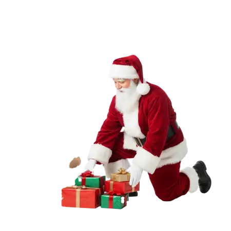 Santa Claus Handing Out Gifts Png - Free Png Download
