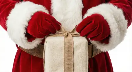 Santa Claus Holding Presents Png Hd Download - Free Png Download