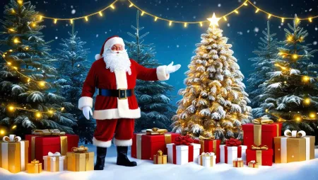 Santa Claus In Sleigh Background Images For Cards - Free Background Download