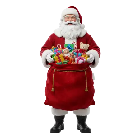 Santa Claus Throwing Gifts In Air Png - Free Png Download