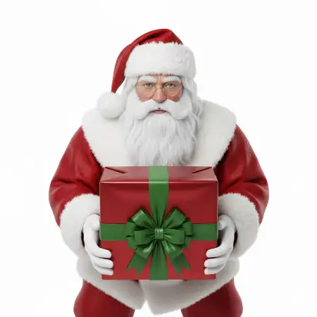 Santa Claus With Big Gift Bag Png No Background - Free Png Download