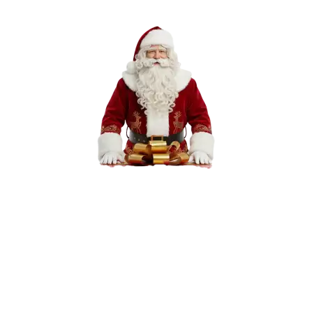Santa Claus With Gifts For Kids Png - Free Png Download