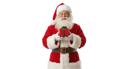 Santa Claus With Sleigh Full Of Gifts Png - Free Png Download