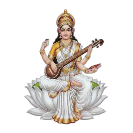 Saraswati Mata Png Divine Look Transparent Image Free Download - Free Png Download