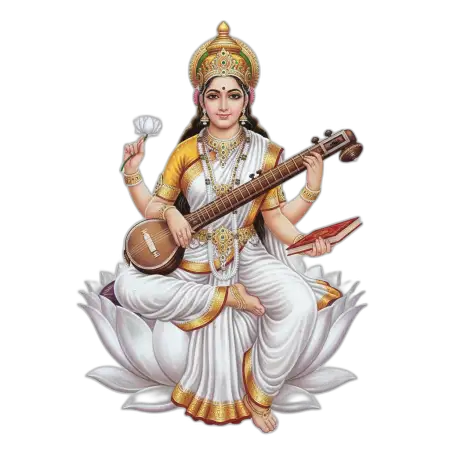 Saraswati Mata Png Hd For Background - Free Png Download